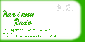 mariann rado business card